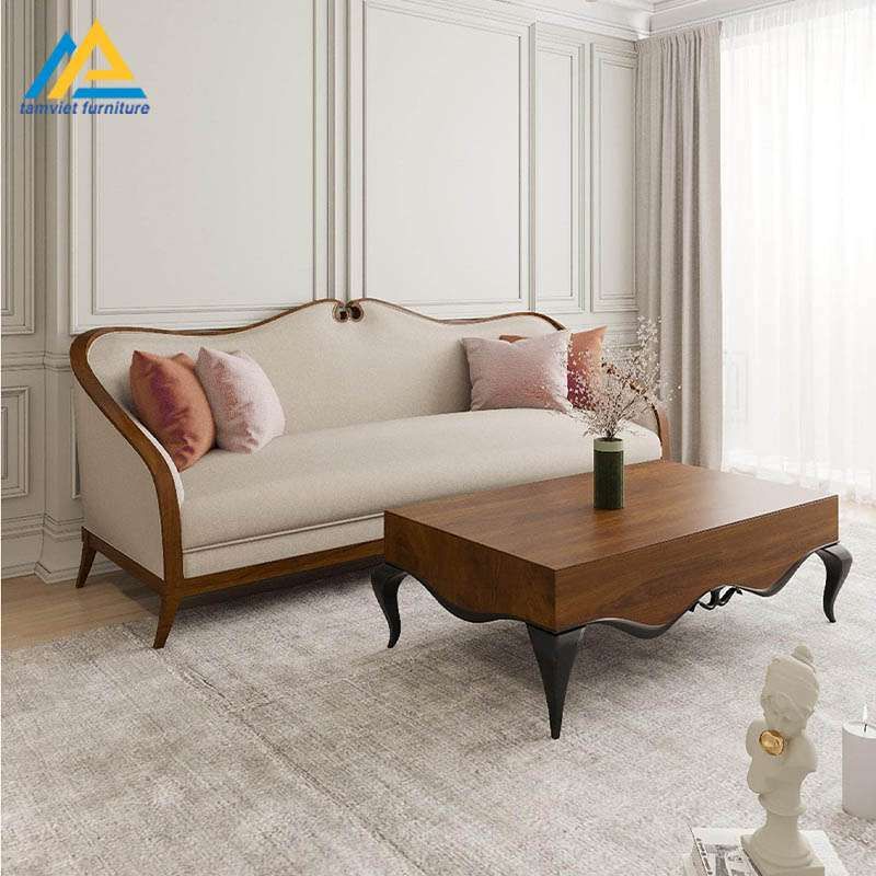 Ghế sofa nỉ SN-27 tân cổ điển