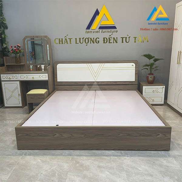Giường ngủ gỗ công nghiệp giá rẻ GCN-16