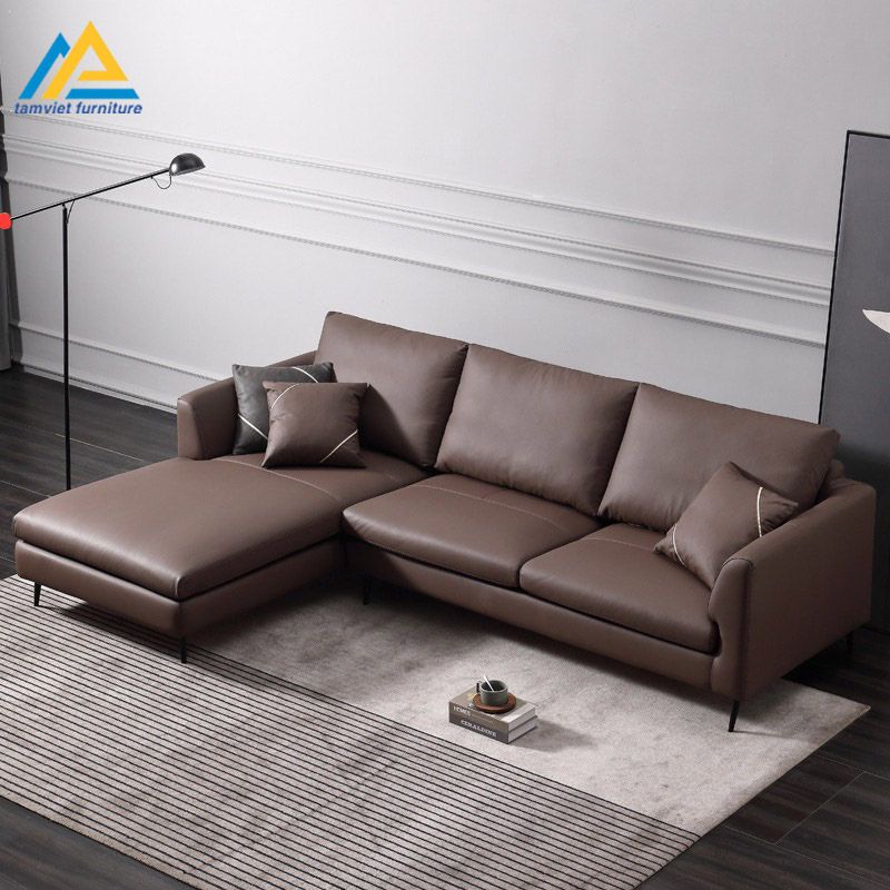 Mẫu sofa da góc L SD-48 đẹp