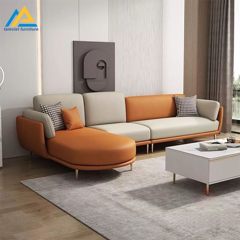 Mẫu sofa da góc L SD-61 siêu độc đáo