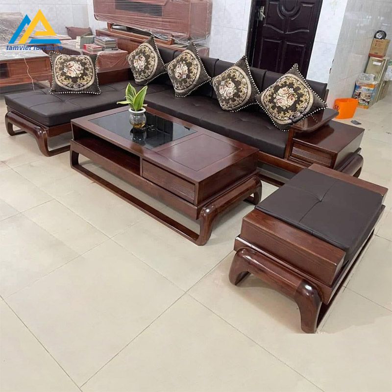 Bộ sofa gỗ sồi góc L SG-20