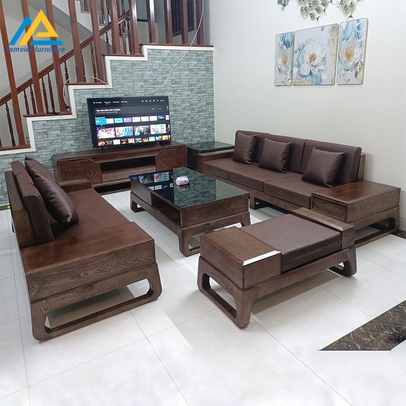 Mẫu sofa gỗ sồi SG-22 cao cấp