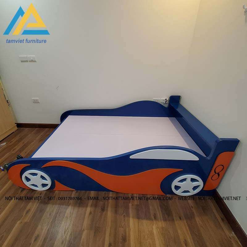 Giường ngủ hình ô tô cho bé trai có gì đặc biệt mà bé nào cũng mê mẩn