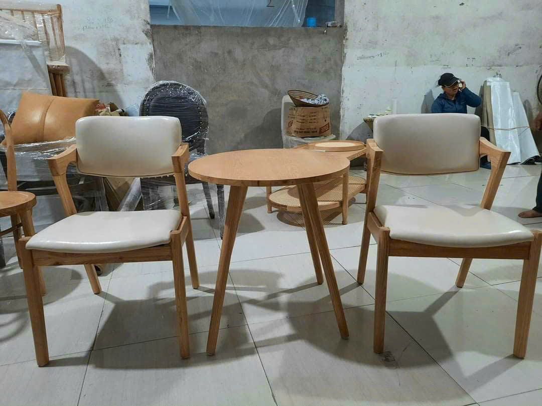 Bàn ghế cafe bọc da SĐ 30