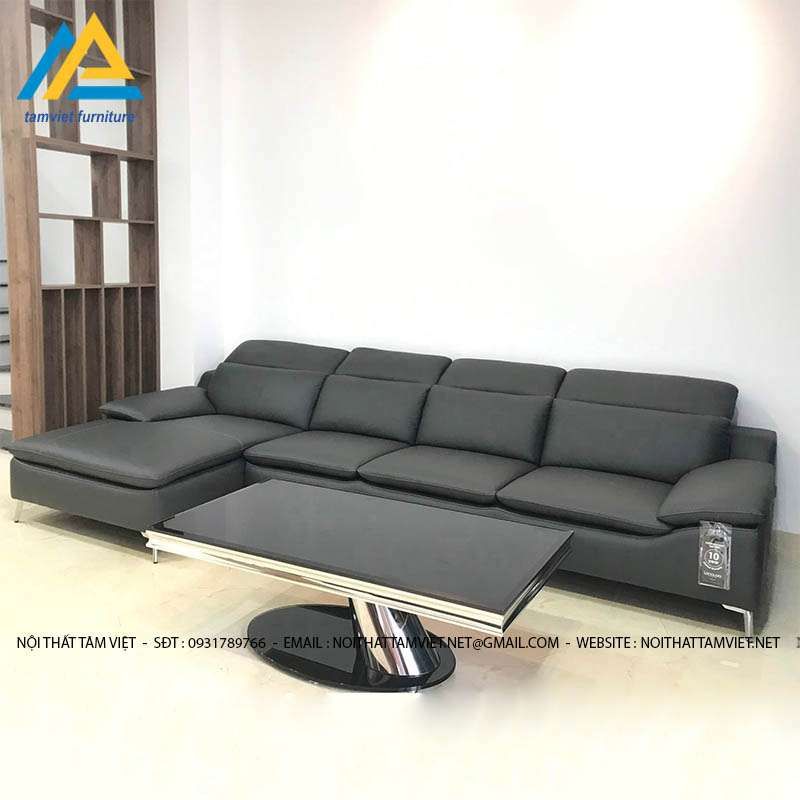 Ghế sofa da góc màu đen SD-29