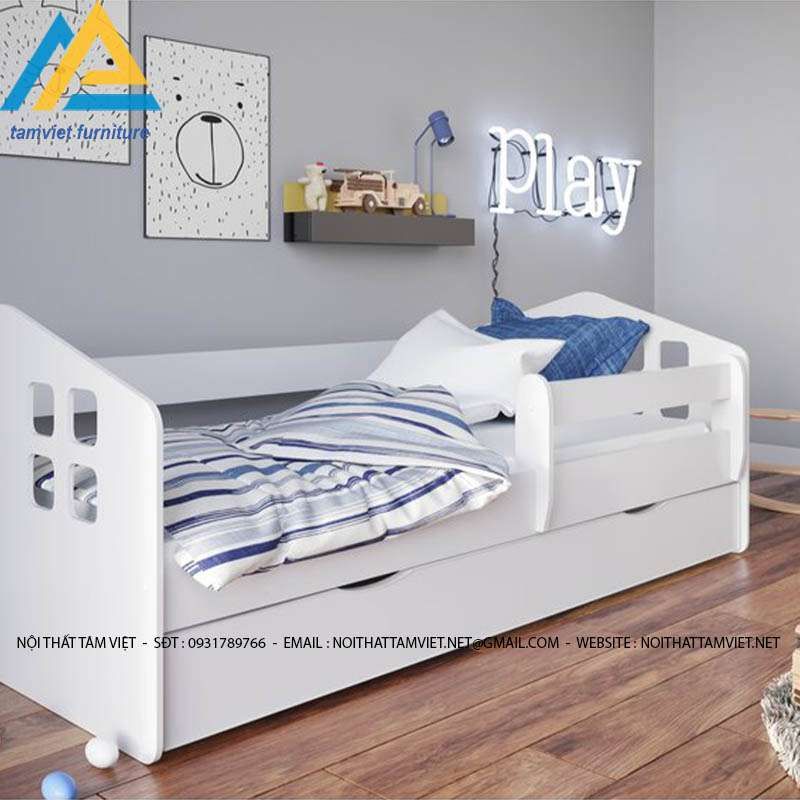Giường ngủ trẻ em thông minh gỗ công nghiệp GTE-8013