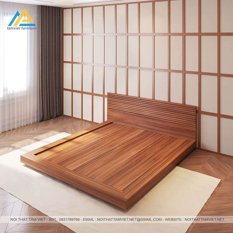 Giường gỗ công nghiệp